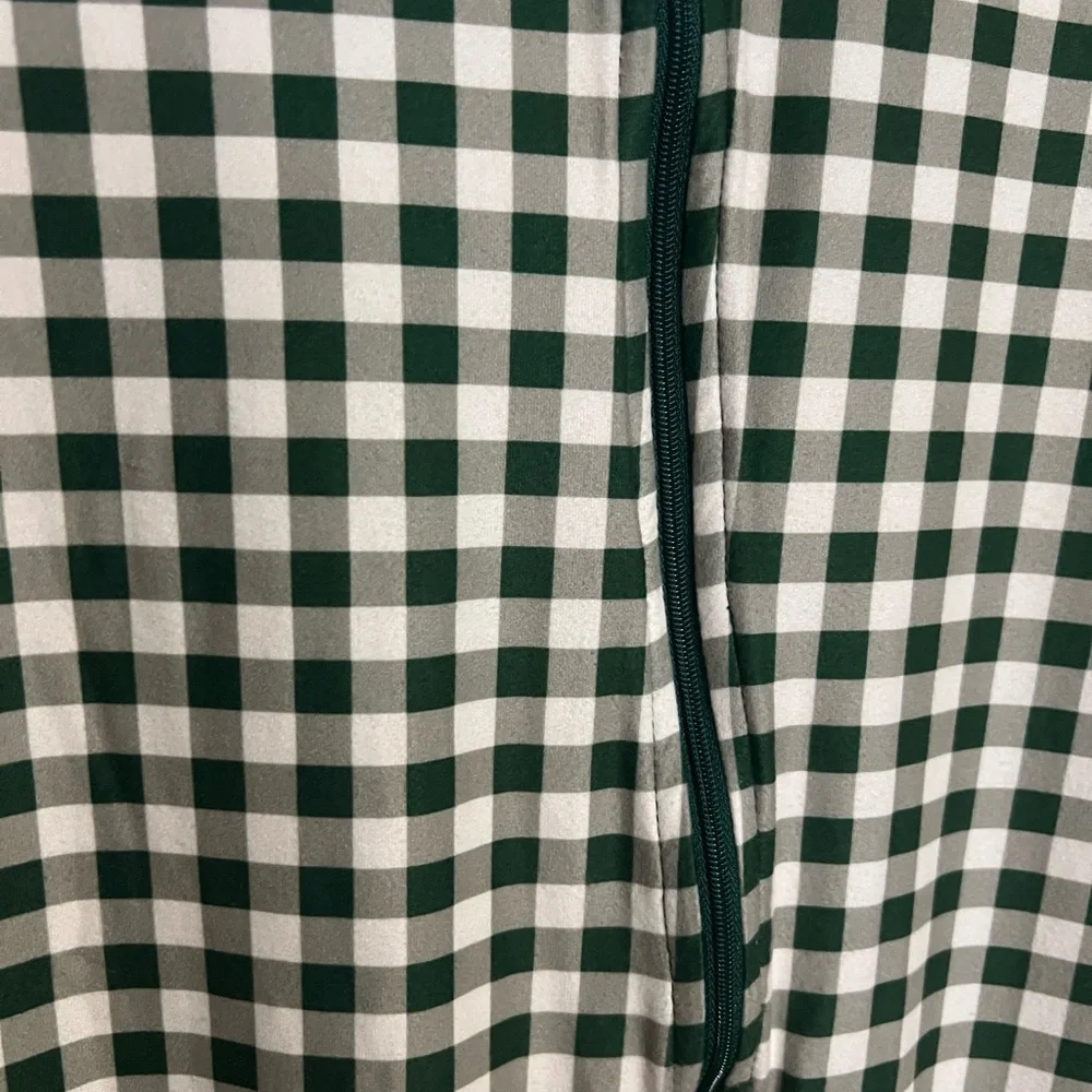 SWEET HONEY Classic Gingham Full Zip Open Foot Pajamas Green White Girl's Sz 12‎